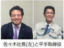 佐々木社長(左)と平手取締役